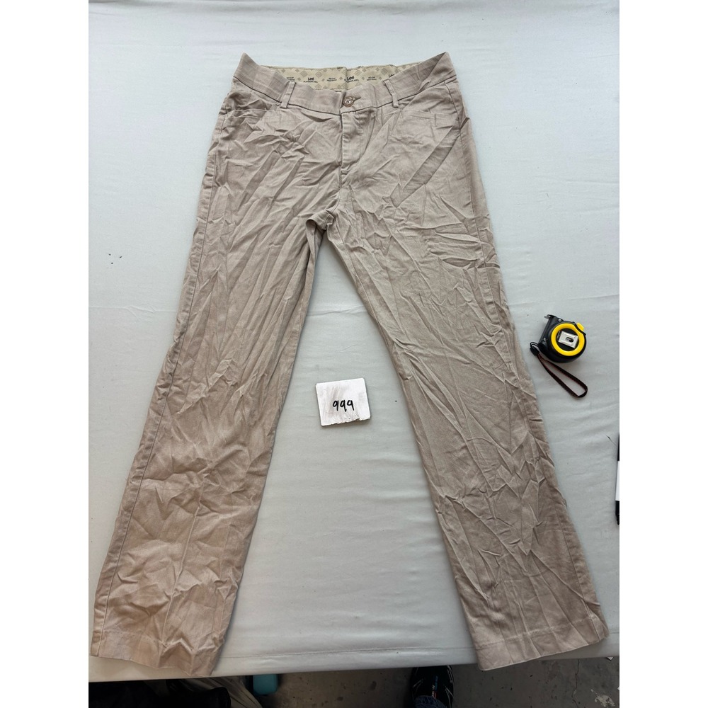Lee Platinum Label No-Gap Waistband Khaki Pants Tan Straight Leg Size 12 Medium